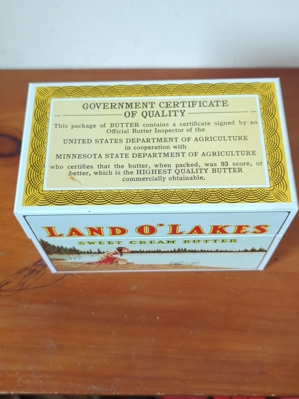 Vintage Land O'Lakes Sweet Cream Butter Tin Recipe Box With Recipes - Picture 2 of 9